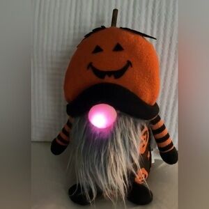 Pumpkin Head Light Up L.E.D Gnome